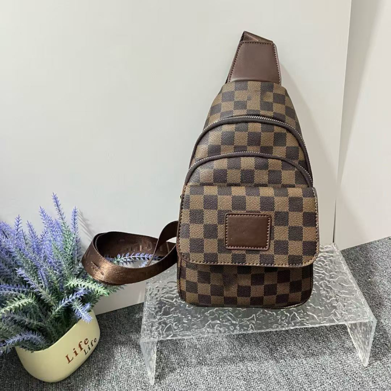 Geantă de piept pentru bărbați PU, impermeabilă, căptușeală poliester, utilizare zilnică