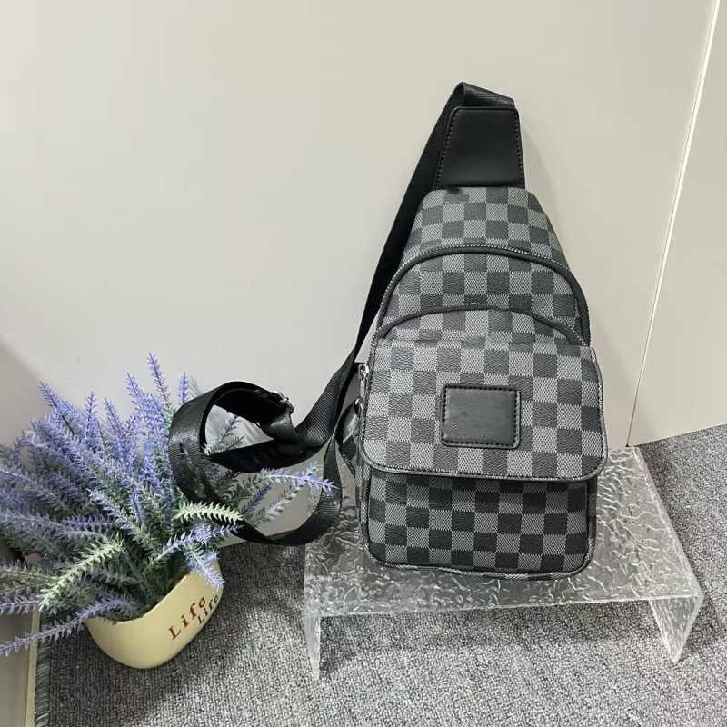 Geantă de piept pentru bărbați PU, impermeabilă, căptușeală poliester, utilizare zilnică