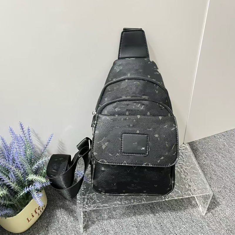 Geantă de piept pentru bărbați PU, impermeabilă, căptușeală poliester, utilizare zilnică