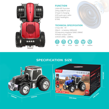 WSTER Difuzor Bluetooth Mini pentru Model de Mașină cu Difuzoare Duale, 8W, Baterie încorporată 1200–2000mAh, 60Hz–15kHz, Bluetooth 5.3