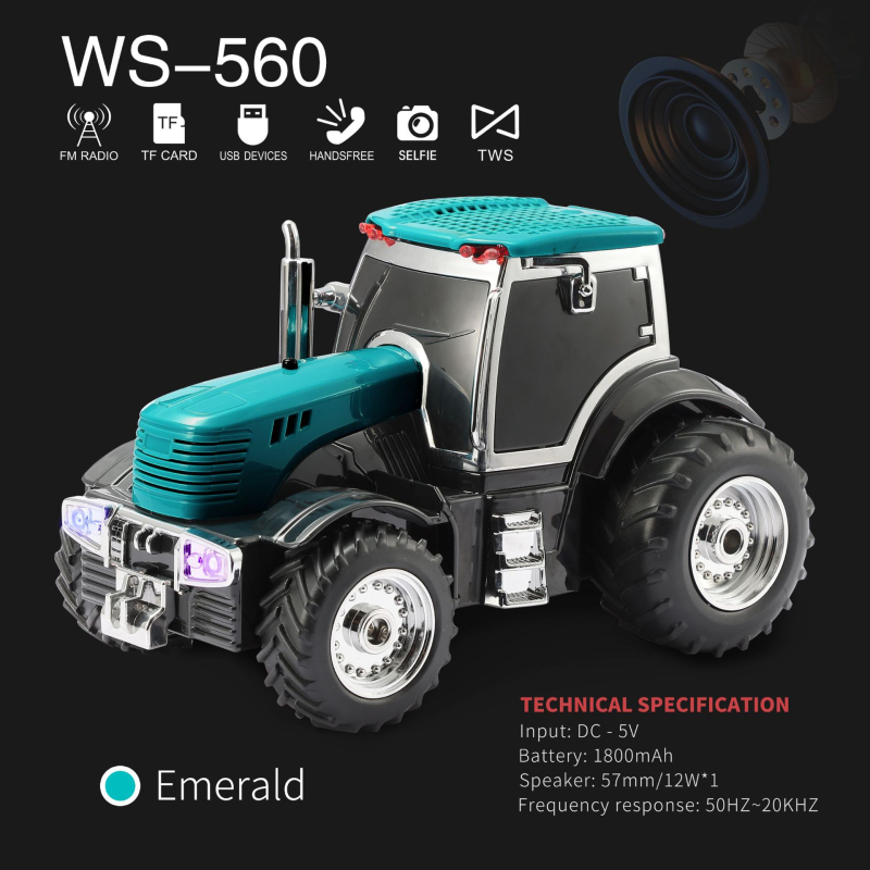 WSTER Difuzor Bluetooth Mini pentru Model de Mașină cu Difuzoare Duale, 8W, Baterie încorporată 1200–2000mAh, 60Hz–15kHz, Bluetooth 5.3