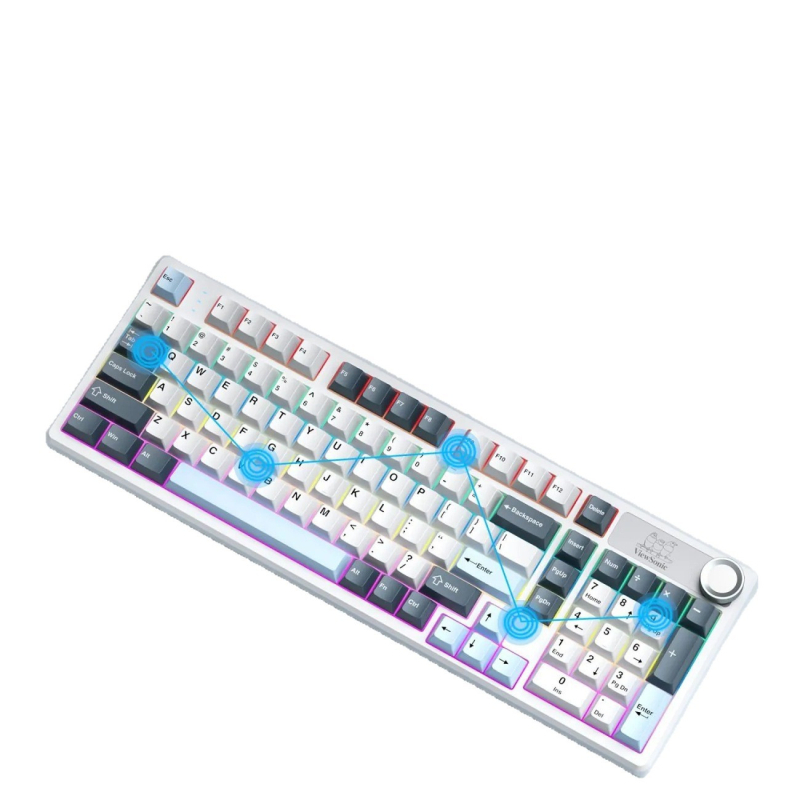 ViewSonic KC98 žičana mehanička gaming tipkovnica, 102 tipke, USB, zelena osovina, miješano pozadinsko osvjetljenje