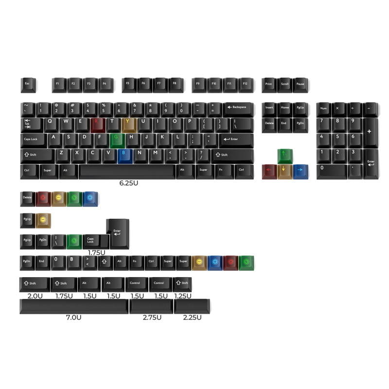 Capace pentru taste Xvx Soft Jade Red Bean – gravate cu finisaj mat translucid, set de 135 taste pentru tastaturi mecanice cu ax magnetic, iluminare RGB, compatibil cu 60-108 taste