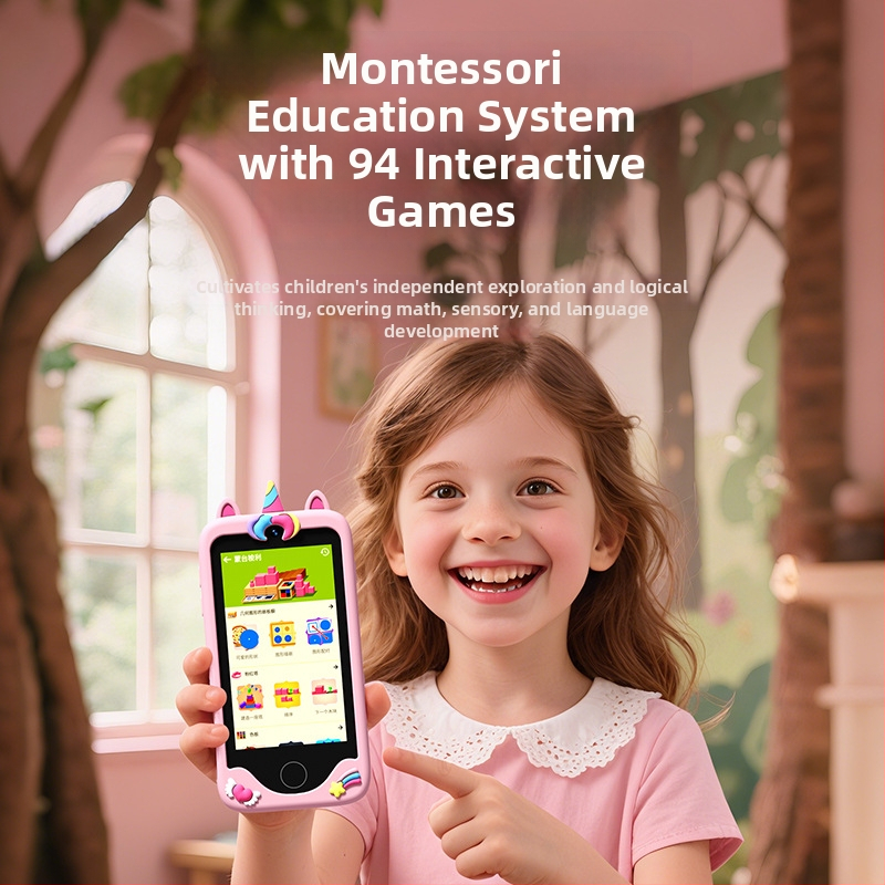 Qingmu Horse Q5 Detská kamera pre deti s 4,02-palcovým LCD, TF karta, 2000mAh batéria, Fotografovanie, Nahrávanie videa, Časovač, Samolepka na fotky, Filter