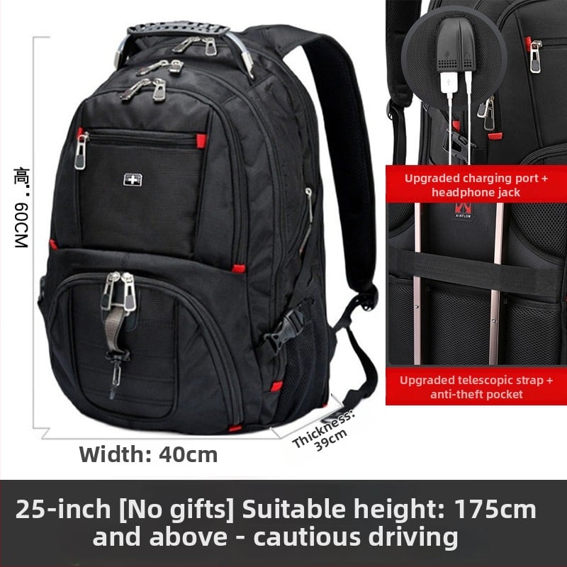 Swigor Swiss Army Knife hátizsák férfiaknak, nagy kapacitású, alkalmas utazáshoz és üzleti utakhoz, Oxford szövet, 36–55 L, helyet biztosít 15 hüvelykes laptop számára, kopásálló, görbült vállpántok