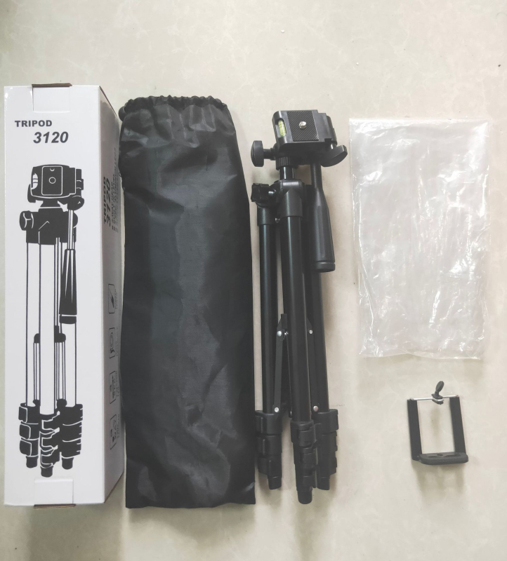 Tripod din aliaj de aluminiu 3110 cu PTZ tridimensional pentru telefon mobil, aparat foto digital și proiector - 4 secțiuni, capacitate de încărcare 3 kg
