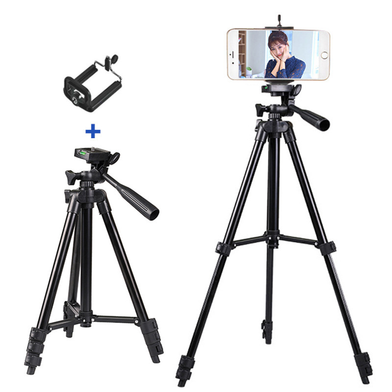 Tripod din aliaj de aluminiu 3110 cu PTZ tridimensional pentru telefon mobil, aparat foto digital și proiector - 4 secțiuni, capacitate de încărcare 3 kg