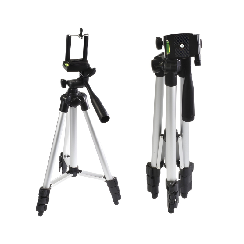 Tripod din aliaj de aluminiu 3110 cu PTZ tridimensional pentru telefon mobil, aparat foto digital și proiector - 4 secțiuni, capacitate de încărcare 3 kg