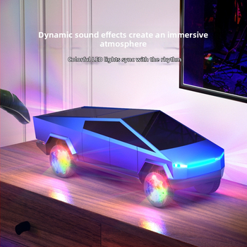 Bluetooth zvučnik u stilu automobila sa subwooferom, bežično punjenje, cyber ukras, mini prenosni zvučnik