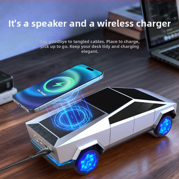 Bluetooth zvučnik u stilu automobila sa subwooferom, bežično punjenje, cyber ukras, mini prenosni zvučnik