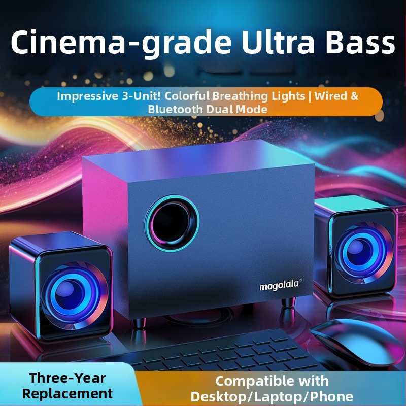 Aktív subwoofer pre stolné počítačové reproduktory 2.1 Bluetooth USB Audio