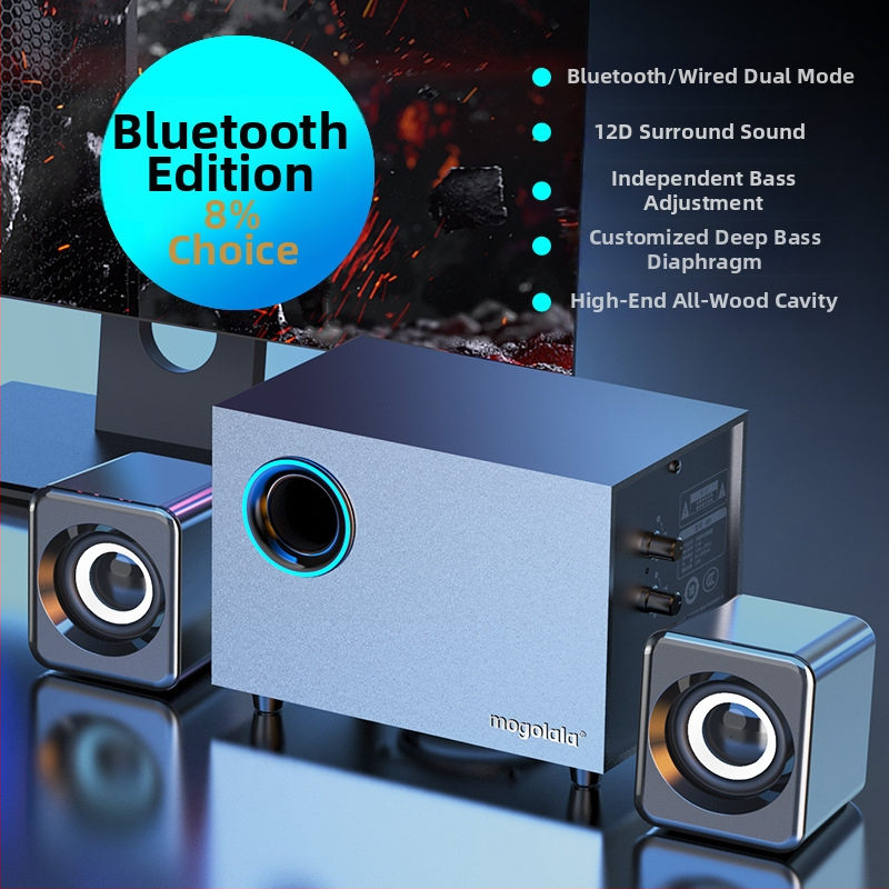 Aktív subwoofer pre stolné počítačové reproduktory 2.1 Bluetooth USB Audio