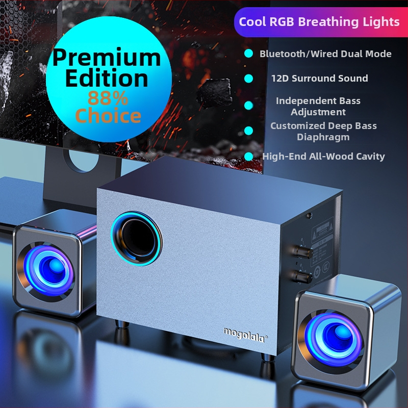 Aktív subwoofer pre stolné počítačové reproduktory 2.1 Bluetooth USB Audio