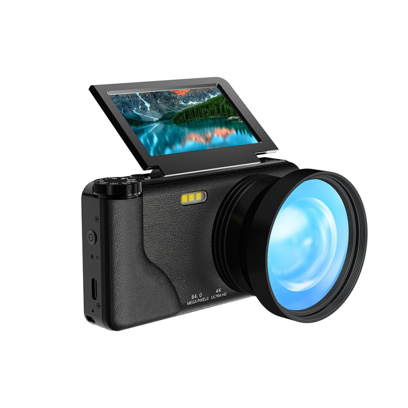 Aparat foto digital cu senzor CCD, 24MP, zoom optic 3x, video 4K, ecran LCD rotativ de 3,0 inch