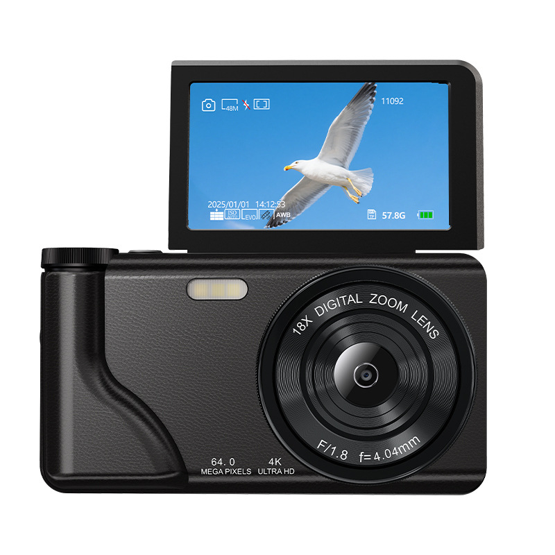 Aparat foto digital cu senzor CCD, 24MP, zoom optic 3x, video 4K, ecran LCD rotativ de 3,0 inch