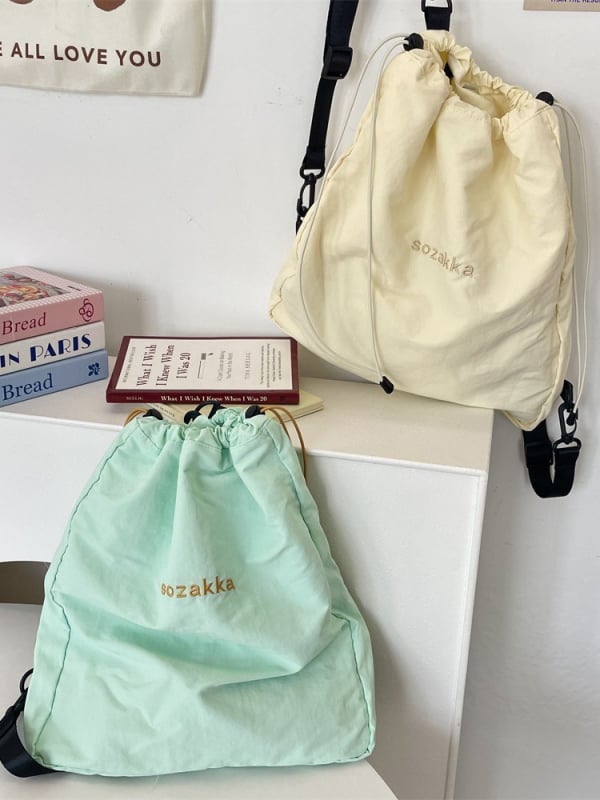Lagana šnurkovita ruksak – Unisex, Rekreacijska putovanja, Poliester, Mladi kampus stil, Pogodan za spremanje (Unisex; Rekreacijska putovanja; Poliester; Mladi kampus stil; Pogodan za spremanje)