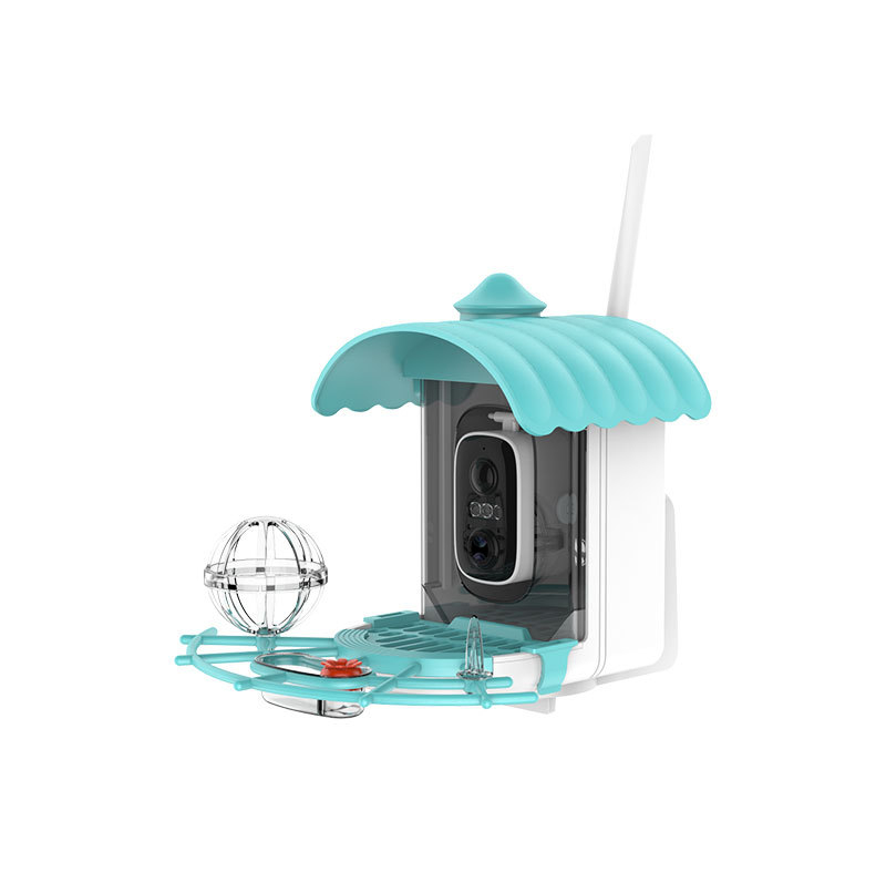 Έξυπνη εξωτερική ταΐστρα πουλιών με κάμερα, αντί-σκίουρους, ηλιακή τροφοδοσία, HD 3MP/2K, φακός 2.8mm, SNR 36dB, 5V τροφοδοσία