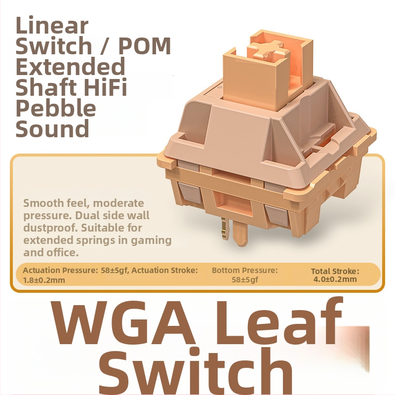 Lineárny/segmentový padací hriadeľ pre mechanickú klávesnicu – predĺžené telo osi, PC materiál, káblové pripojenie, bez podsvietenia, značka Silver Carving, možnosť prispôsobenia