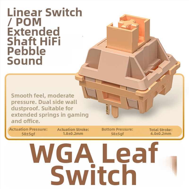 Lineárny/segmentový padací hriadeľ pre mechanickú klávesnicu – predĺžené telo osi, PC materiál, káblové pripojenie, bez podsvietenia, značka Silver Carving, možnosť prispôsobenia