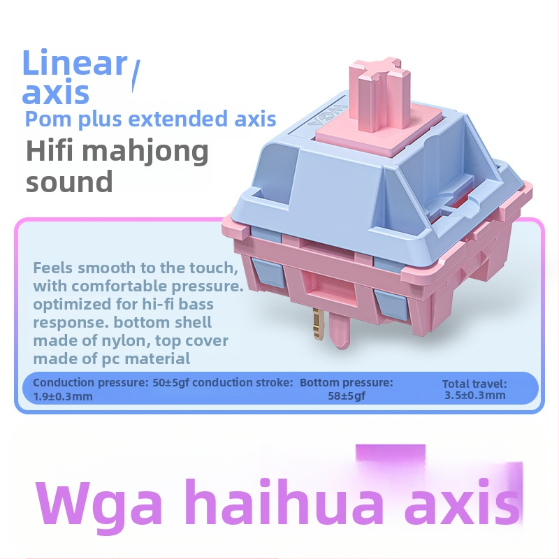 Lineárny/segmentový padací hriadeľ pre mechanickú klávesnicu – predĺžené telo osi, PC materiál, káblové pripojenie, bez podsvietenia, značka Silver Carving, možnosť prispôsobenia