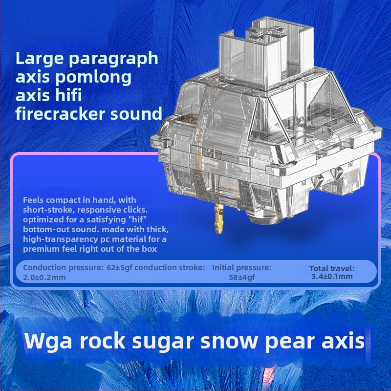 Lineárny/segmentový padací hriadeľ pre mechanickú klávesnicu – predĺžené telo osi, PC materiál, káblové pripojenie, bez podsvietenia, značka Silver Carving, možnosť prispôsobenia