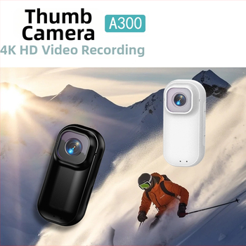 A300 WiFi 4K mini kamera kerékpározáshoz, utazásokhoz és háziállat felvételekhez — 1.47 hüvelykes LCD, TF-kártya tárhely, 2.5 órás üzemidő