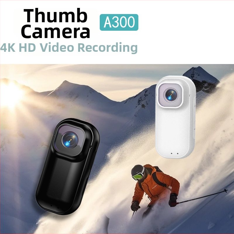 A300 WiFi 4K mini kamera kerékpározáshoz, utazásokhoz és háziállat felvételekhez — 1.47 hüvelykes LCD, TF-kártya tárhely, 2.5 órás üzemidő