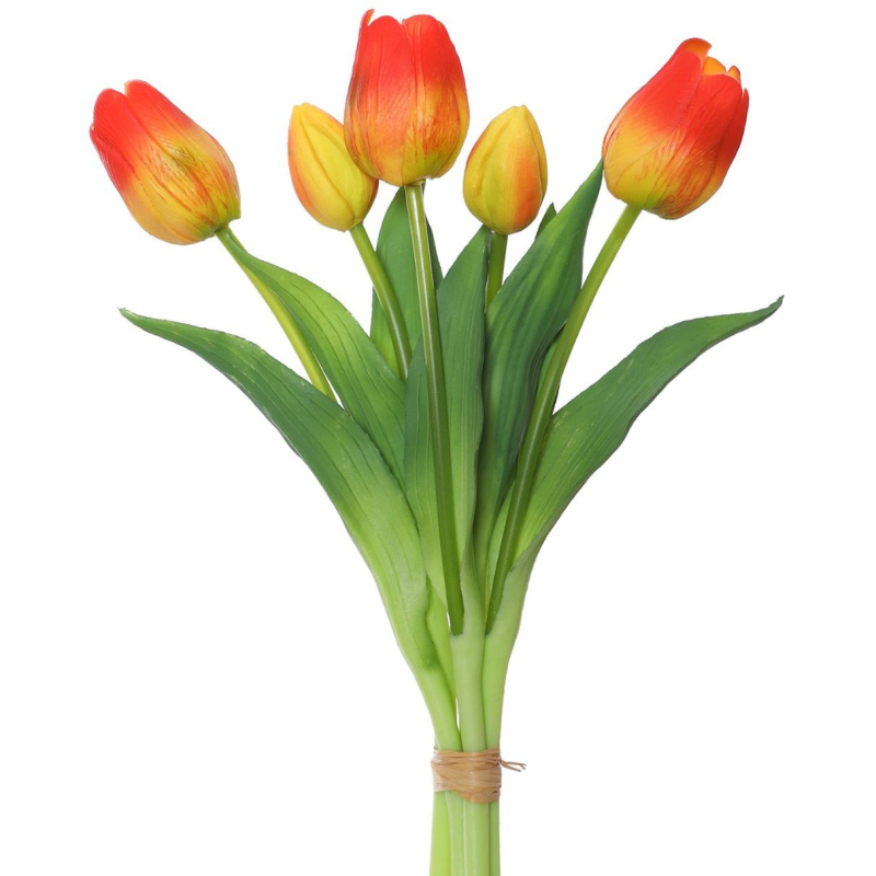 Umjetni buket tulipana, plastika i žica, ručno bojano i reljefno