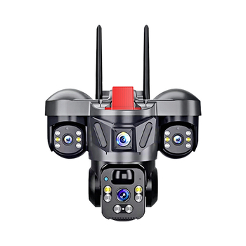 Solárna bezpečnostná kamera s 4G/WiFi, vodotesné nočné videnie, vonkajšie použitie, trojobjektívny systém, 5V napájanie
