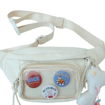 Studentska sportska torbica za struk — najlon, zatvarač, unutarnja džep s zipom, unutarnji patch džep, mekana konstrukcija