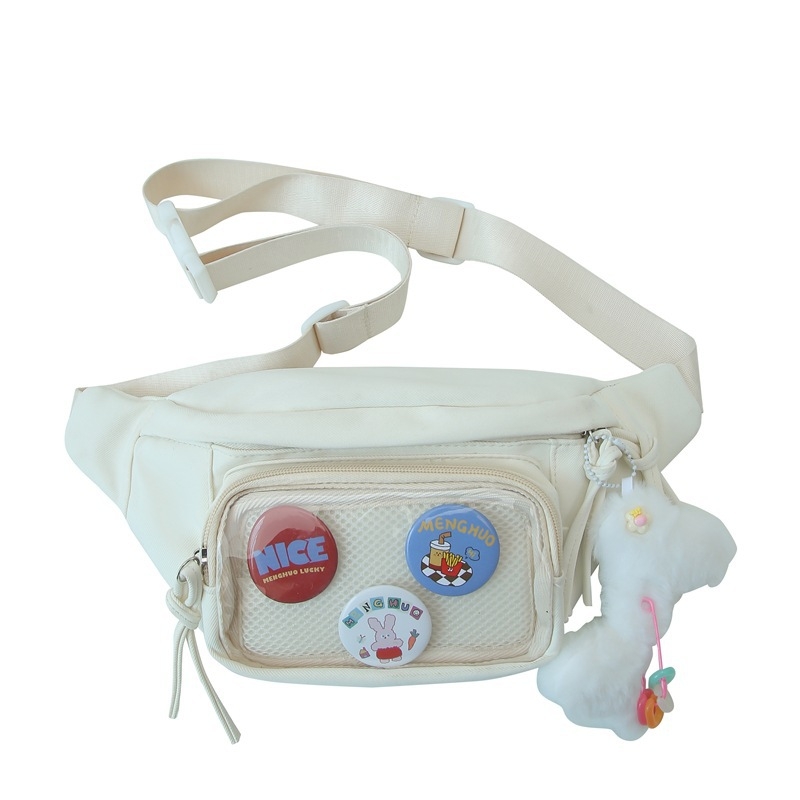 Studentska sportska torbica za struk — najlon, zatvarač, unutarnja džep s zipom, unutarnji patch džep, mekana konstrukcija