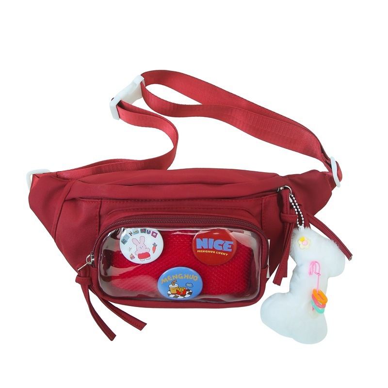 Studentska sportska torbica za struk — najlon, zatvarač, unutarnja džep s zipom, unutarnji patch džep, mekana konstrukcija