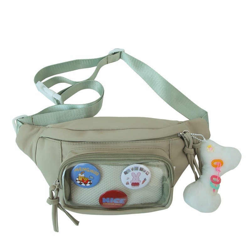 Studentska sportska torbica za struk — najlon, zatvarač, unutarnja džep s zipom, unutarnji patch džep, mekana konstrukcija