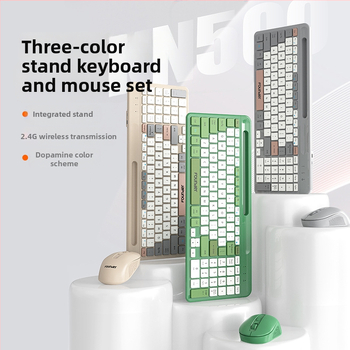 Σετ ασύρματο πληκτρολόγιο και ποντίκι 2-σε-1 — ήσυχη λειτουργία, USB διεπαφές, οπτική ανάλυση 1600dpi, εργονομικός σχεδιασμός, KN500 συμβατό