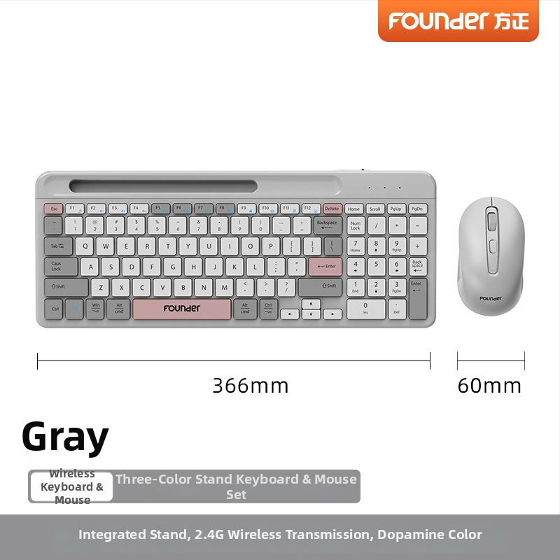 Σετ ασύρματο πληκτρολόγιο και ποντίκι 2-σε-1 — ήσυχη λειτουργία, USB διεπαφές, οπτική ανάλυση 1600dpi, εργονομικός σχεδιασμός, KN500 συμβατό