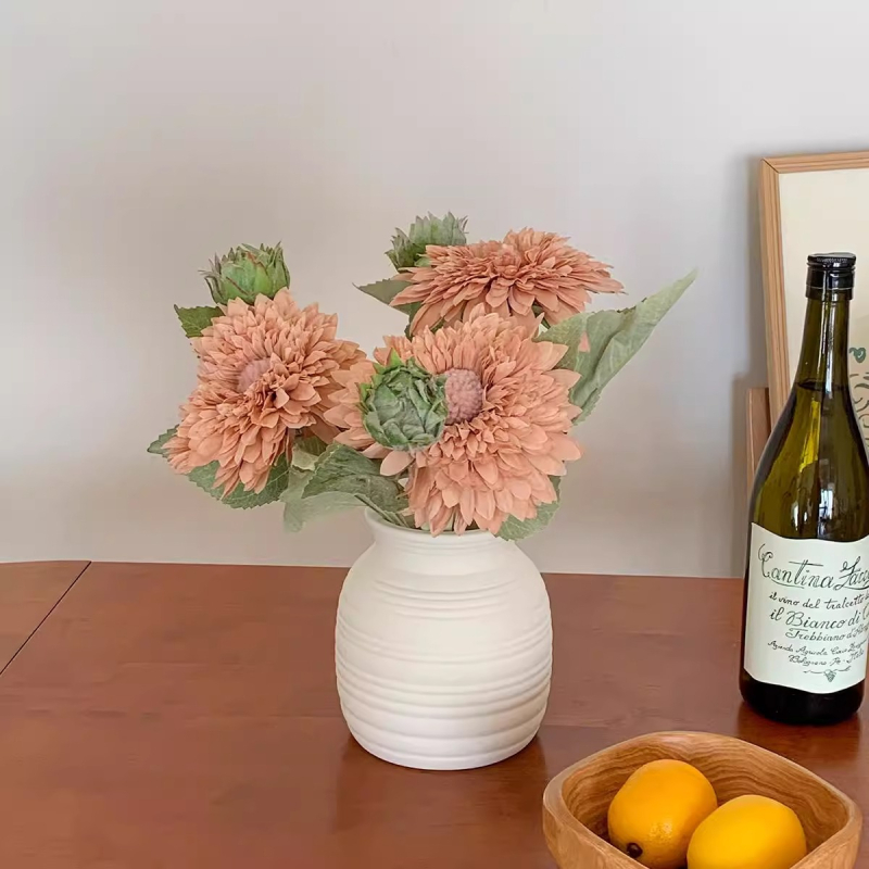 Buchet de floarea-soarelui din mătase - flori artificiale pentru decorul casei, nunți și recuzită foto