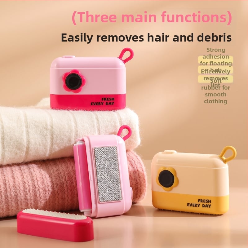 Портативен премахвач на власинки за дрехи с капак, миещ се, ABS/TPR/PVC