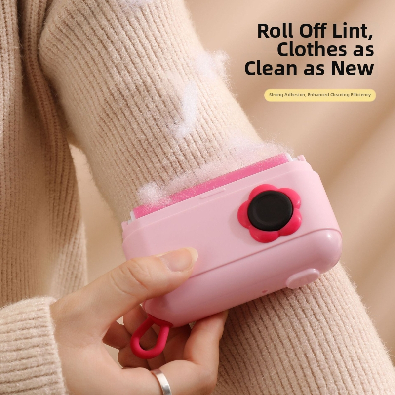 Портативен премахвач на власинки за дрехи с капак, миещ се, ABS/TPR/PVC