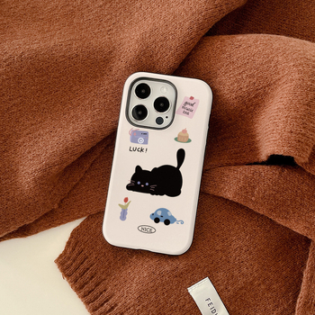 Kućište za iPhone s ilustracijom mačke i integriranom zaštitnom folijom, 2-u-1 tvrdi kućište, otpornost na padove, termičko prijenos otiska, podrška prilagođavanju, kompatibilno s iPhone 11–14 Pro/Pro Max.