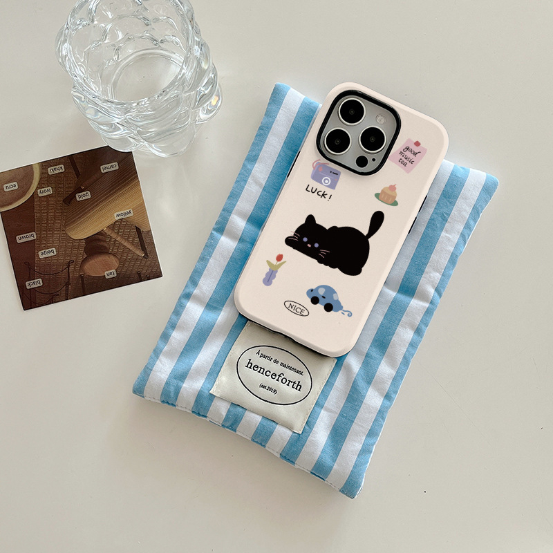 Kućište za iPhone s ilustracijom mačke i integriranom zaštitnom folijom, 2-u-1 tvrdi kućište, otpornost na padove, termičko prijenos otiska, podrška prilagođavanju, kompatibilno s iPhone 11–14 Pro/Pro Max.