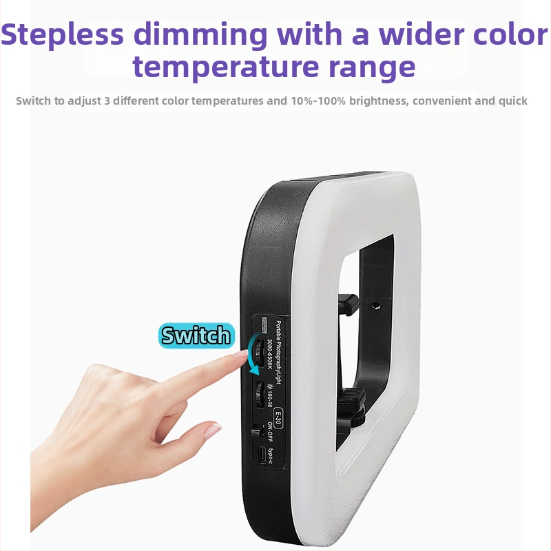 LED φως δακτυλιδιού για συμπληρωτικό φωτισμό - E-30 / E-30RGB, χειροκίνητο, τρεις θερμοκρασίες χρώματος, 2500K–9900K, 5V, για ζωντανές μεταδόσεις, βίντεο και φωτογράφηση σε στούντιο