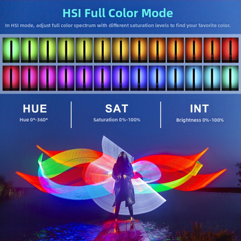 LUXCEO RGB doplnkové svetlo tyč P400 — ručné, prenosné LED svetlo pre fotografovanie, živé vysielanie a vlog, 10W, 5V