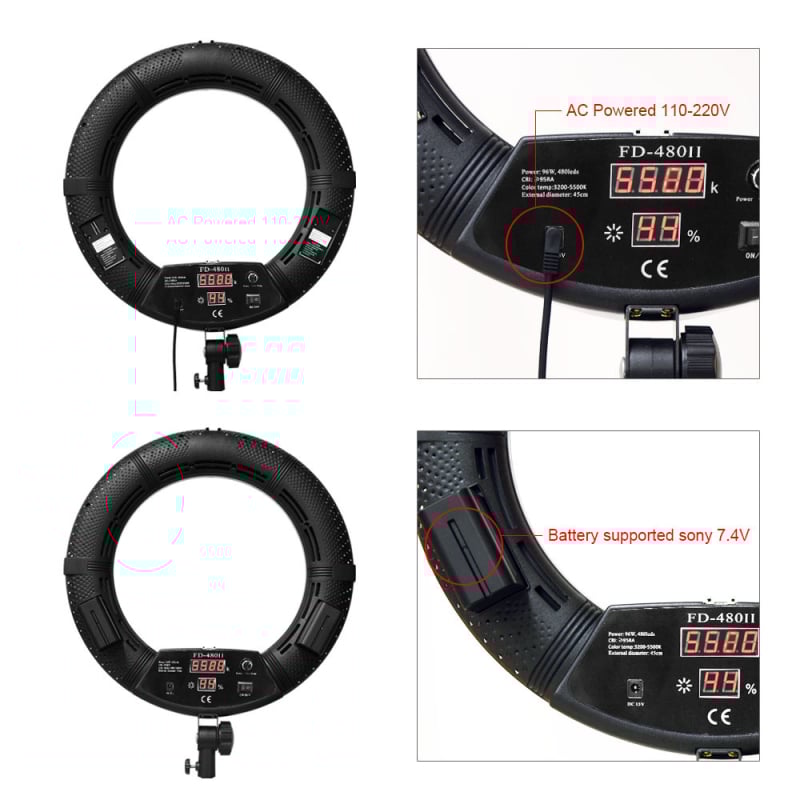 Lumină LED pentru streaming live – model FD-480II, brand Yidoblo/Shadow Duobao, 110-220V, iluminare pentru frumusețe, machiaj și tatuaje