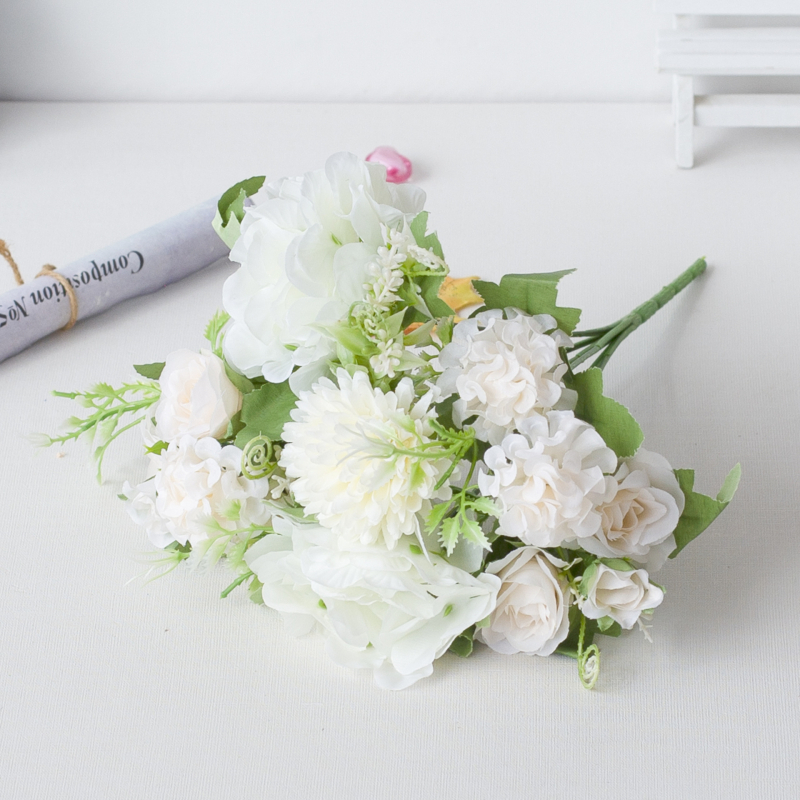 HNA flori din plastic și mătase, buchet de mână cu 7 brațe pentru nuntă, recuzită de fotografie și decor de casă