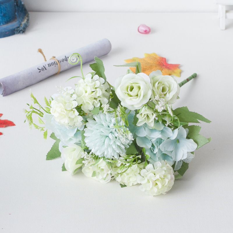 HNA flori din plastic și mătase, buchet de mână cu 7 brațe pentru nuntă, recuzită de fotografie și decor de casă