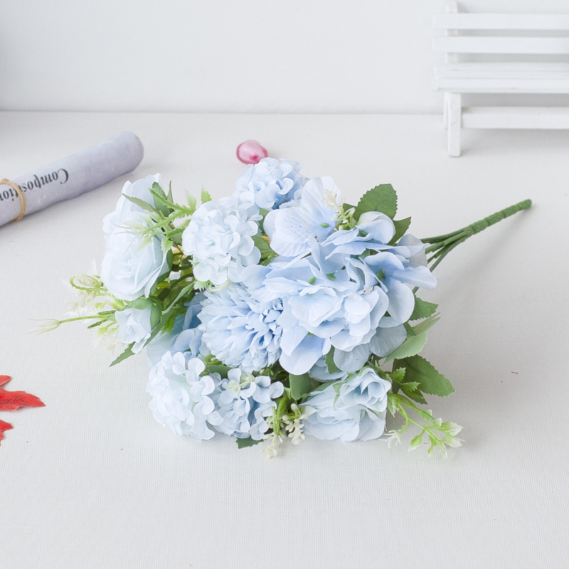 HNA flori din plastic și mătase, buchet de mână cu 7 brațe pentru nuntă, recuzită de fotografie și decor de casă