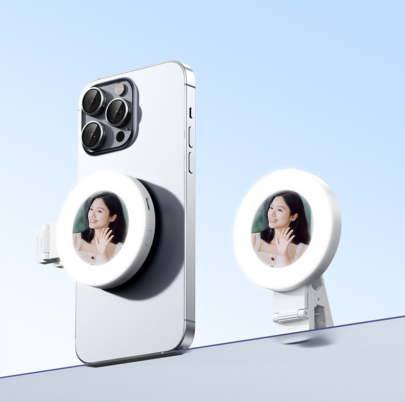 Lumină clip oglindă pentru telefoane și tablete — temperatură de culoare 2500K-9900K, putere sub 10W, 5V, model: Mirror clip fill light