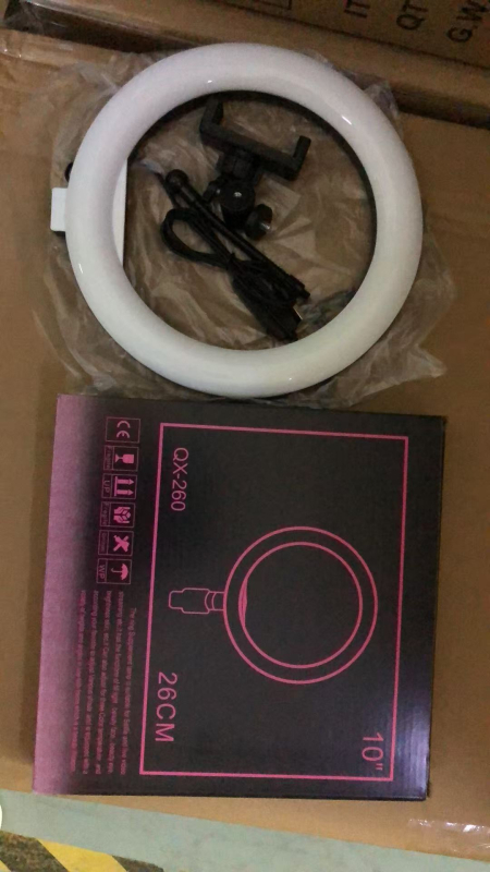 LED δαχτυλίδι φως για ζωντανές μεταδόσεις με τρεις θερμοκρασίες χρώματος, ισχύς κάτω από 10W, μοντέλο HX-260, επιτραπέζια χρήση