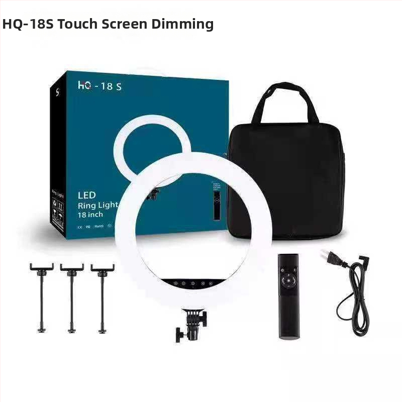 LED kruhové svetlo pre fotografovanie, model 18S, tri teploty farieb, 51–100W, 100–240 VAC, zvislé uchytenie