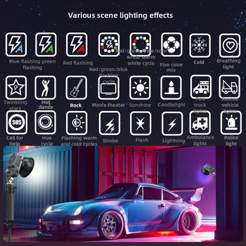 Φωτιστικό πλήρωσης φωτογραφίας - 100W RGB COB, φορητό με χειρολαβή, 24 ειδικά εφέ, CRI ≥95